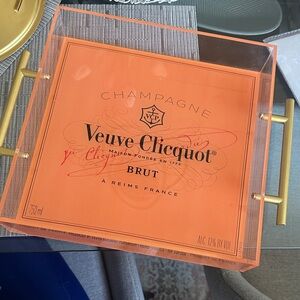 Veuve Clicquot Champagne Acrylic Tray - Orange 25x25cm without the handles